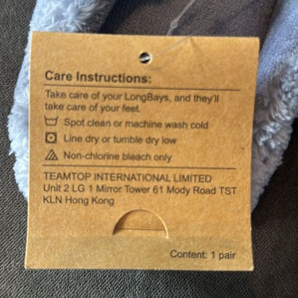 LongBay Women’s Gray Textured Slip On Memory Foam Slippers Size Small 5-6 NEW - Picture 2 of 12